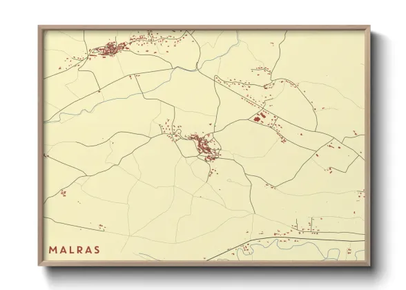 Une affiche de carte sur Malras
