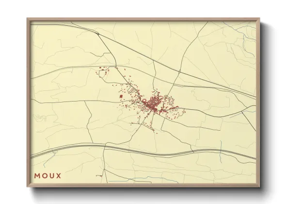Une affiche de carte sur Moux