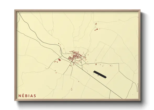 Une affiche de carte sur Nébias