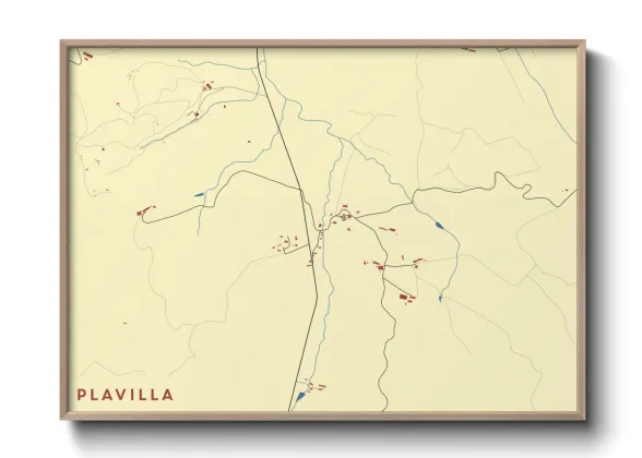 Une affiche de carte sur Plavilla