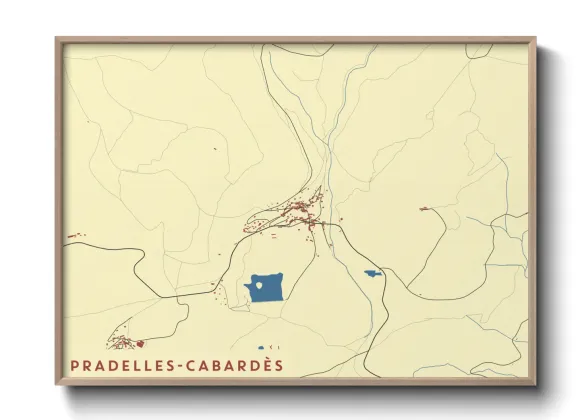 Une affiche de carte sur Pradelles-Cabardès