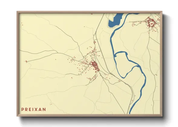 Une affiche de carte sur Preixan