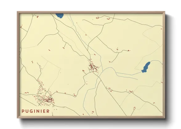 Une affiche de carte sur Puginier