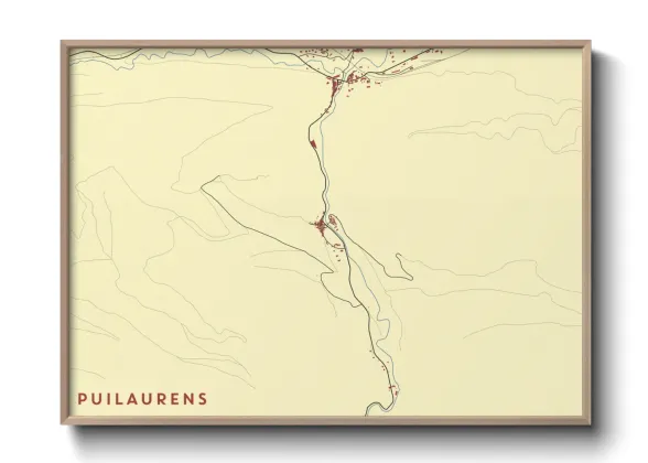 Une affiche de carte sur Puilaurens