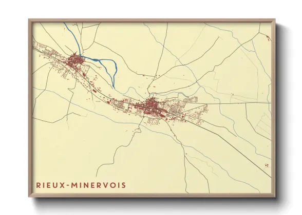 Une affiche de carte sur Rieux-Minervois