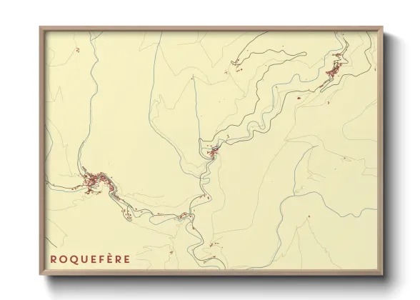 Une affiche de carte sur Roquefère