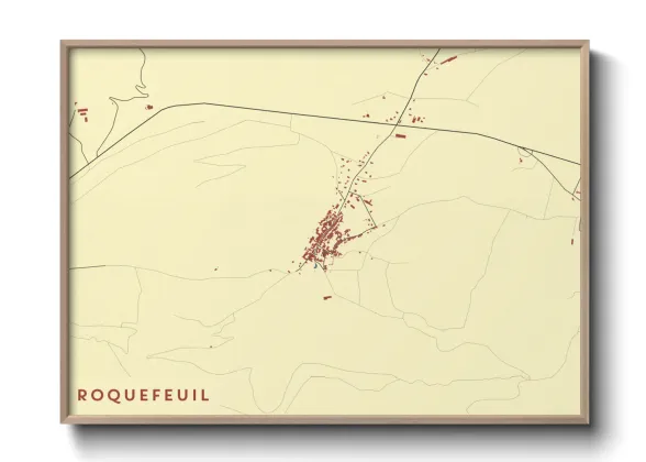 Une affiche de carte sur Roquefeuil