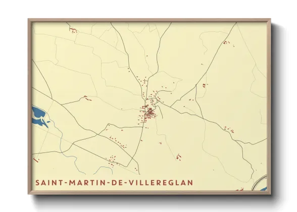 Une affiche de carte sur Saint-Martin-de-Villereglan