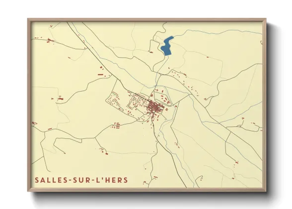 Une affiche de carte sur Salles-sur-l'Hers
