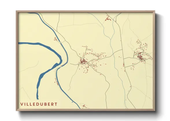 Une affiche de carte sur Villedubert