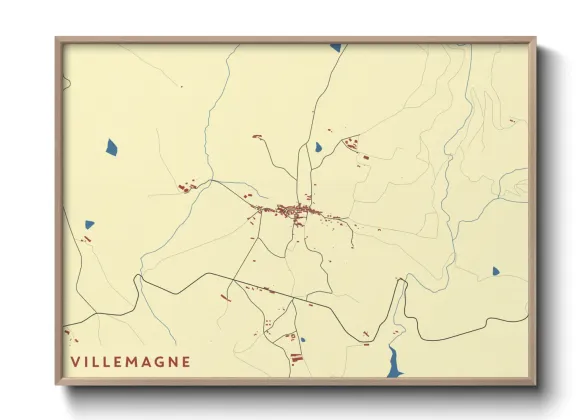 Une affiche de carte sur Villemagne
