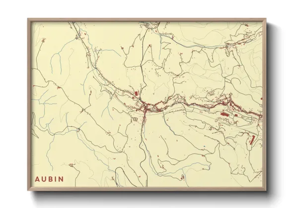 Une affiche de carte sur Aubin