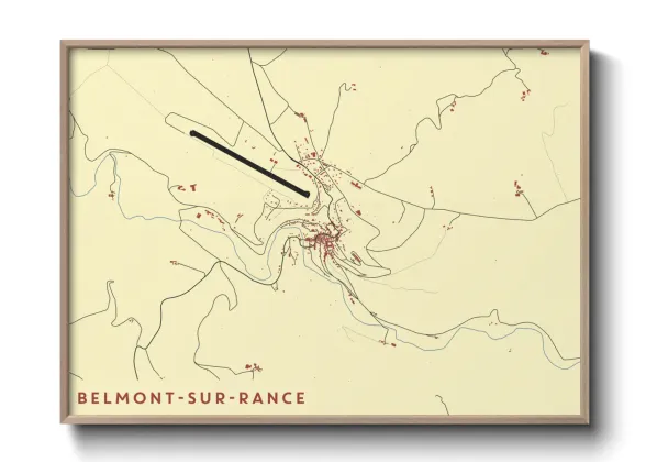 Une affiche de carte sur Belmont-sur-Rance