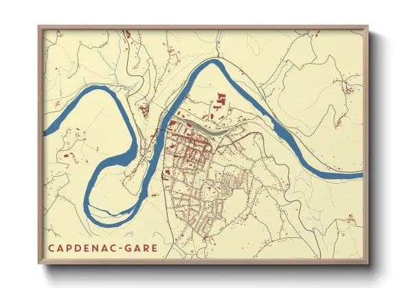 Une affiche de carte sur Capdenac-Gare