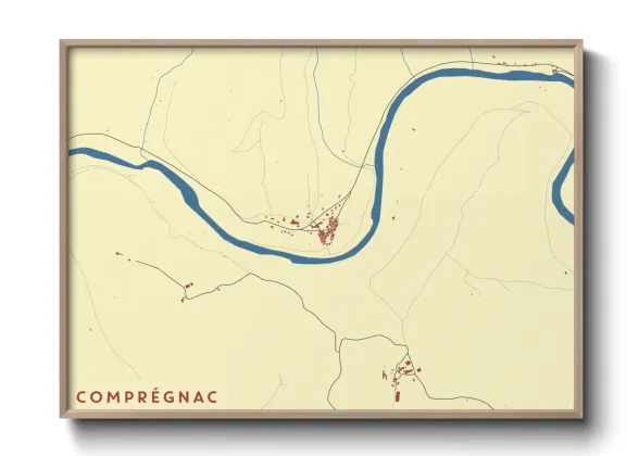 Une affiche de carte sur Comprégnac