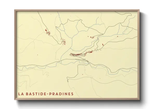 Une affiche de carte sur La Bastide-Pradines
