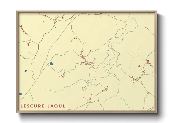 Une affiche de carte sur Lescure-Jaoul
