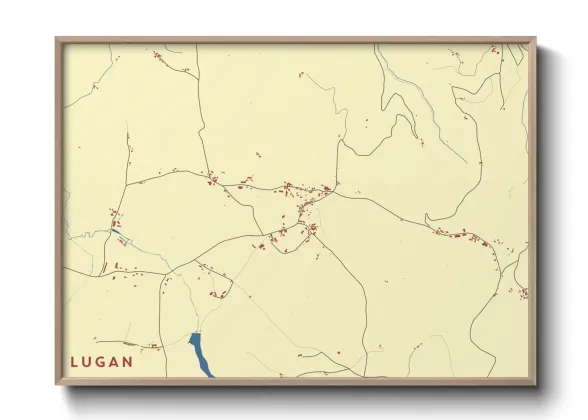 Une affiche de carte sur Lugan