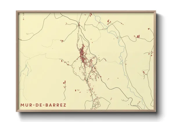 Une affiche de carte sur Mur-de-Barrez