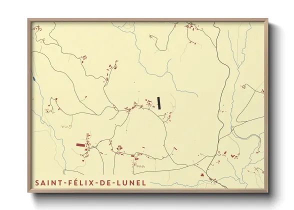 Une affiche de carte sur Saint-Félix-de-Lunel