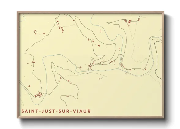 Une affiche de carte sur Saint-Just-sur-Viaur