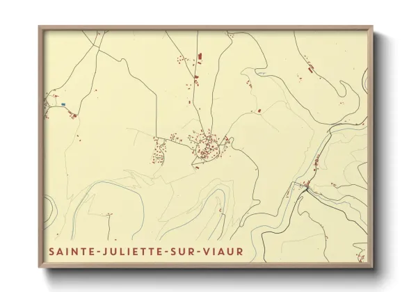 Une affiche de carte sur Sainte-Juliette-sur-Viaur