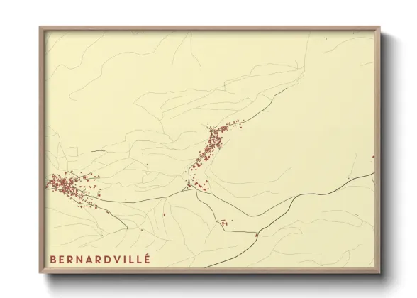 Une affiche de carte sur Bernardvillé
