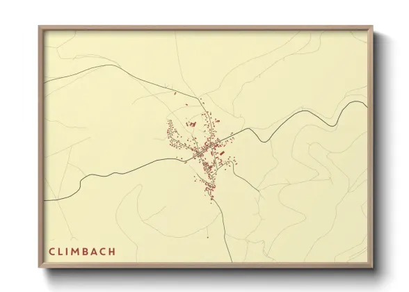 Une affiche de carte sur Climbach