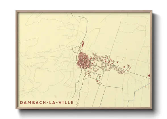 Une affiche de carte sur Dambach-la-Ville