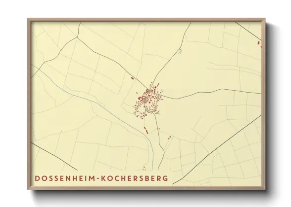 Une affiche de carte sur Dossenheim-Kochersberg