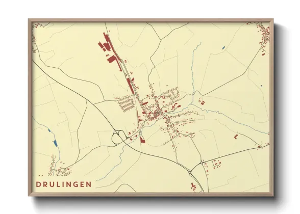 Une affiche de carte sur Drulingen