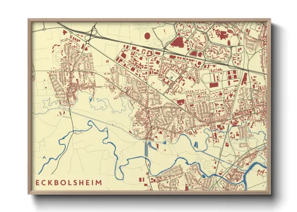 Une affiche de carte sur Eckbolsheim