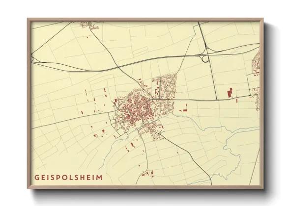 Une affiche de carte sur Geispolsheim