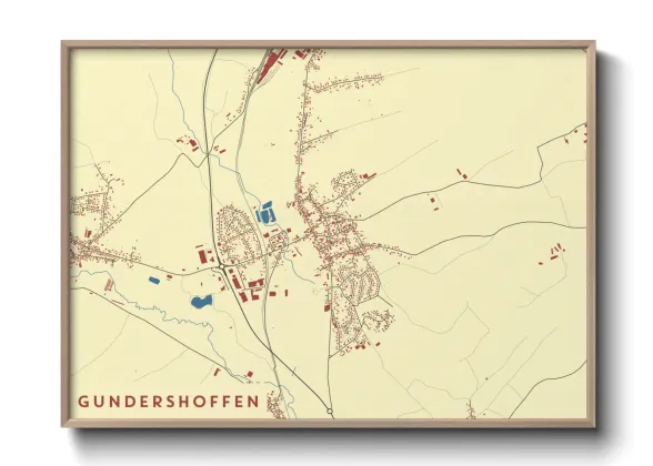 Une affiche de carte sur Gundershoffen