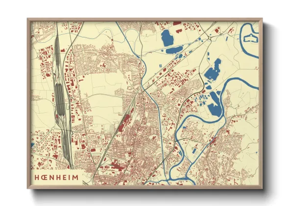 Une affiche de carte sur Hœnheim