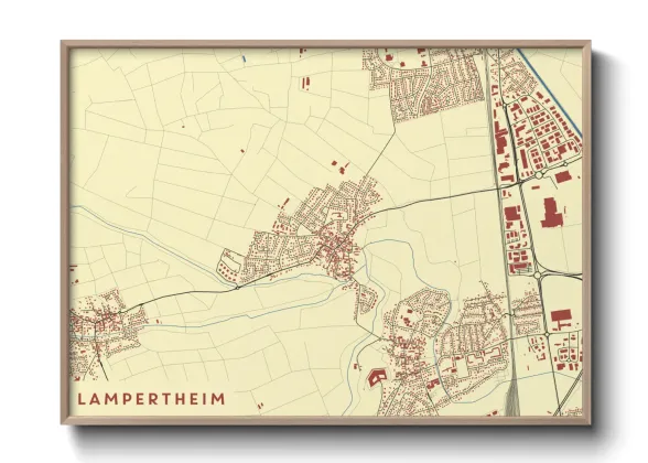 Une affiche de carte sur Lampertheim