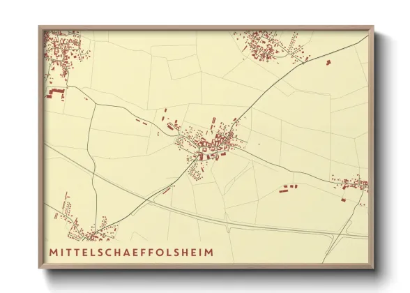 Une affiche de carte sur Mittelschaeffolsheim