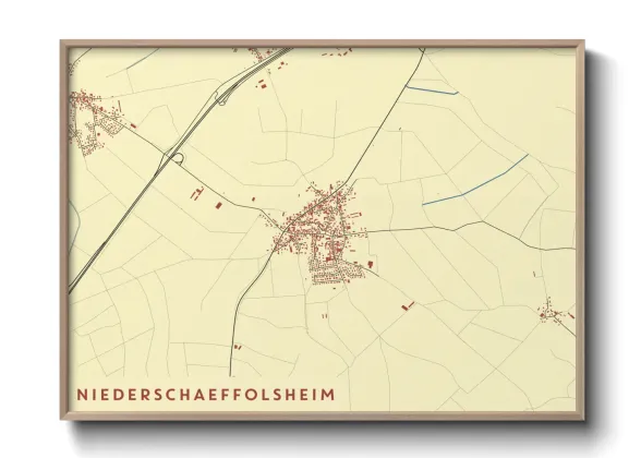 Une affiche de carte sur Niederschaeffolsheim