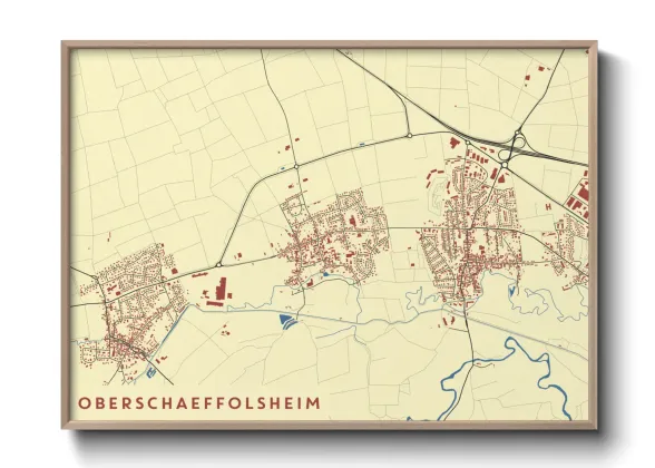 Une affiche de carte sur Oberschaeffolsheim