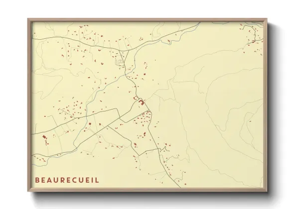 Une affiche de carte sur Beaurecueil