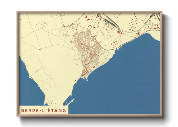 Une affiche de carte sur Berre-l'Étang