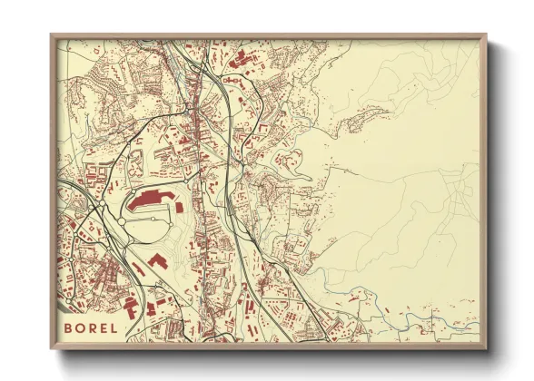 Une affiche de carte sur Borel