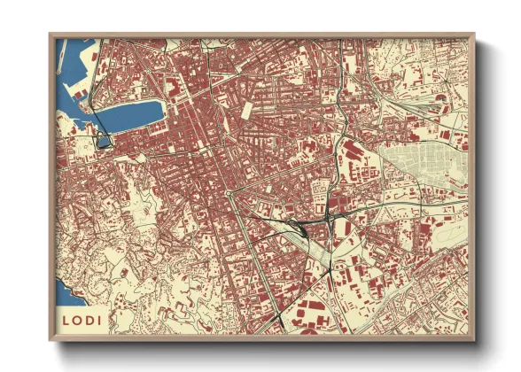 Une affiche de carte sur Lodi