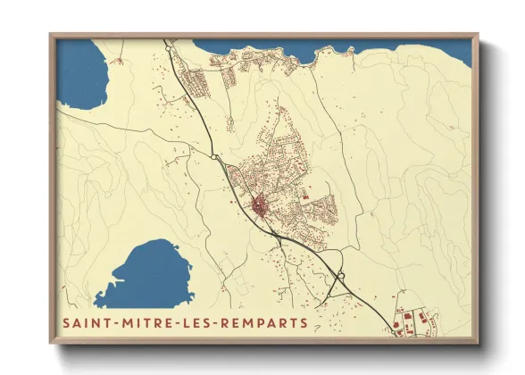 Une affiche de carte sur Saint-Mitre-les-Remparts