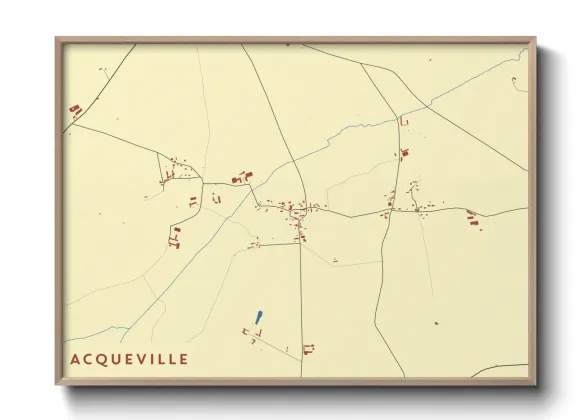 Une affiche de carte sur Acqueville