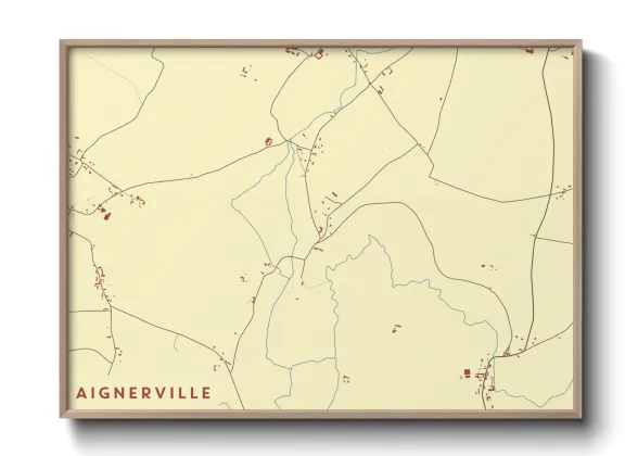 Une affiche de carte sur Aignerville