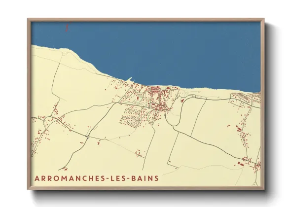 Une affiche de carte sur Arromanches-les-Bains