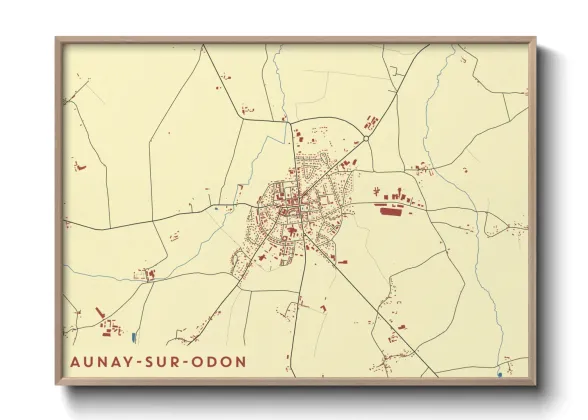 Une affiche de carte sur Aunay-sur-Odon