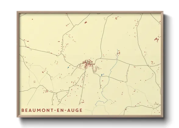 Une affiche de carte sur Beaumont-en-Auge