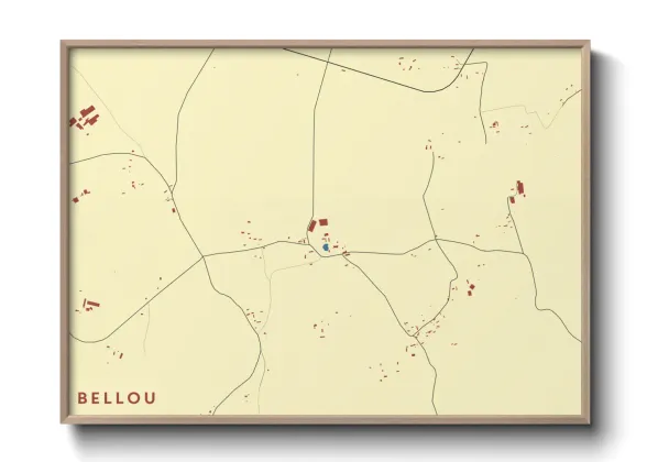 Une affiche de carte sur Bellou